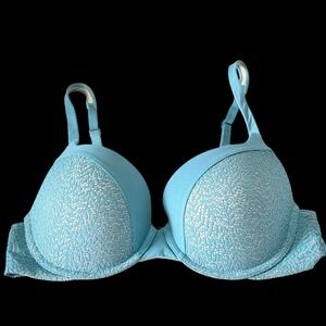 victorias secret body by victoria bra 36c Perfect Shape Underwire Green/blue Euc